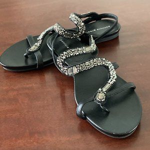 Patricia Green Sandals - black with beaded trim